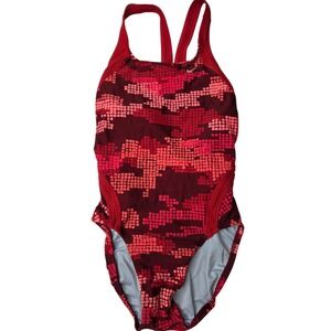 Nike  Digital Camo fastback tank rd/pk One Piece Swimsuit Red Size 12 /28